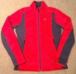 Montura Womens Medium hot pink Gray Fleece Full Zip Outdoor Hiking Jacket